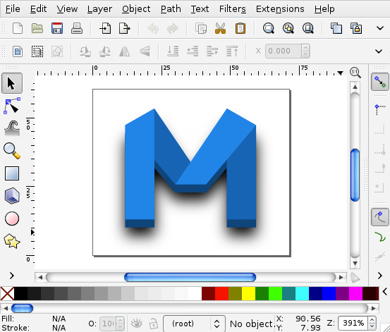 Minefold logo being created in Inkscape