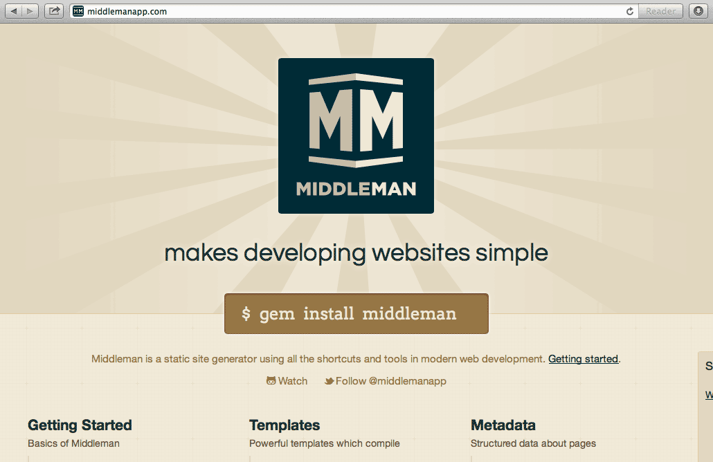 Middleman Static Site
        Generator